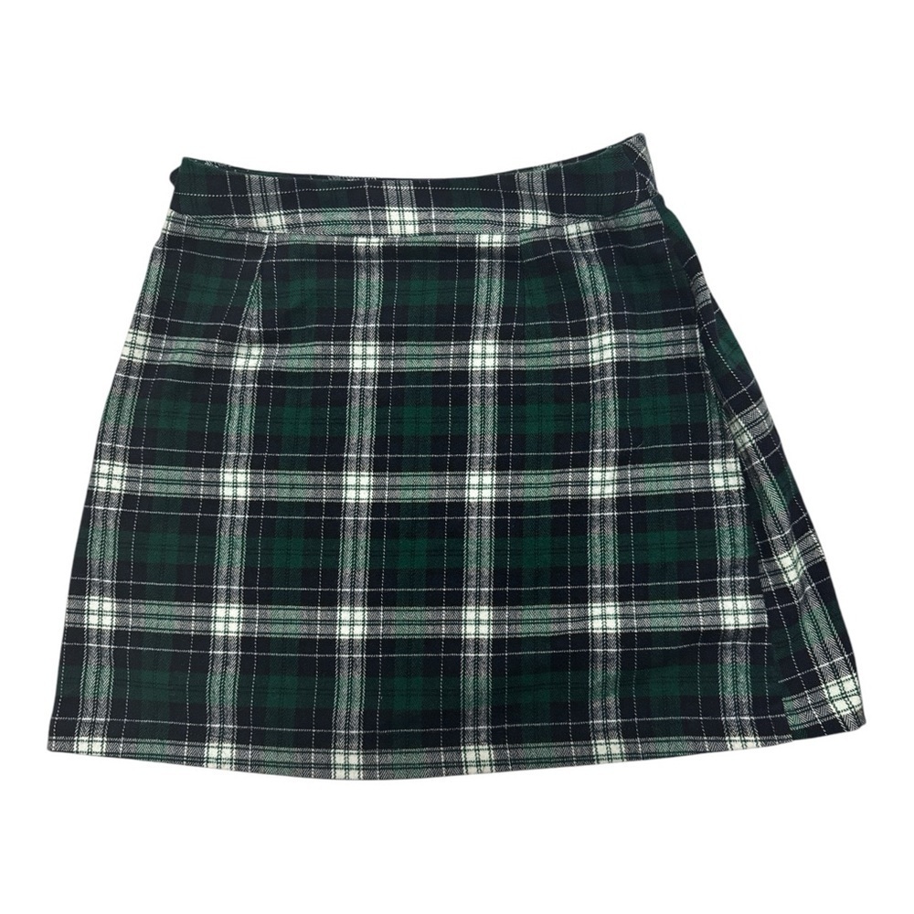 Brandy Melville Green and Blue A-line Mini Skirt with Wrap Style for Casual - Picture 2 of 6